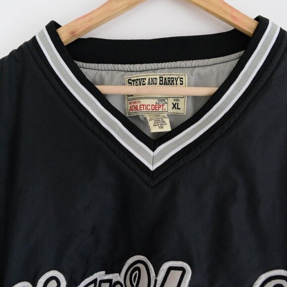 VTG '90S Steve & Berry's New York Yankees Black Gray Nylon Lined Pullover Jacket - Picture 2 of 11